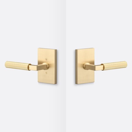 Sure-Loc Hardware Sure-Loc Hardware Levanto Passage Rosette, Satin Brass, Knurled Grip in Satin Brass LV101 SB GRIP-KN SB
